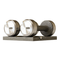 Two dumbbells with the numbers 4 and 4 on them