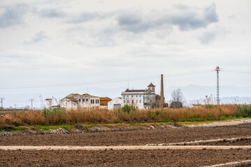 Old farmhouse in the Albufera nature reserve in Valencia