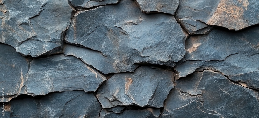 Poster textured background of grey slate rock formation with natural patterns and colors perfect for interi