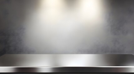 Versatile Metallic Surface with Ambient Lighting for Showcase Background in Modern Design Projects and Promotional Material Displays