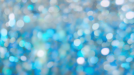 Abstract Blue and White Bokeh Lights Background