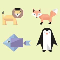Unique Geometric Origami Animal Illustrations  Modern Minimal Design