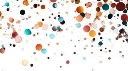 Softly drifting confetti pieces in a playful and dynamic arrangement, capturing the essence of celebration and joy, isolated on transparent background.