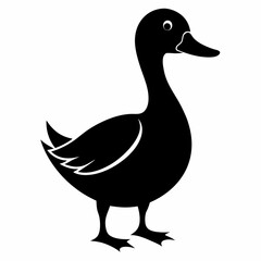 Duck Silhouette - Vector Illustration of Flying and Standing Ducks
