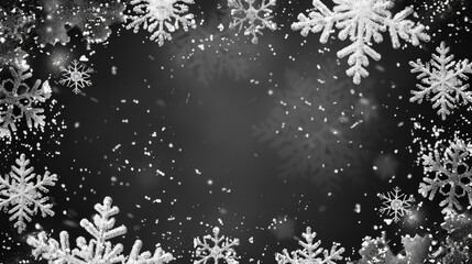Obraz premium Snowflake Photo Frame. Realistic Winter Nature in Photoshop Overlays