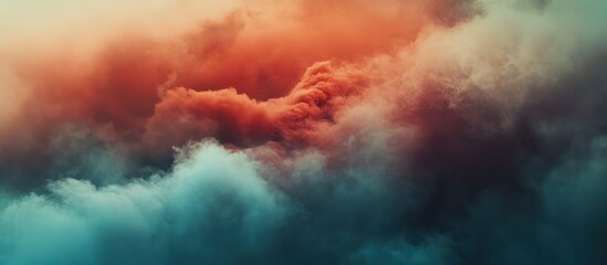 Celestial Canvas: A Symphony of Teal and Crimson Clouds