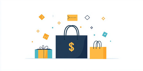 Financial business and online shopping concept background