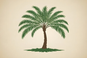Obraz premium Green palm tree growing on tropical island paradise