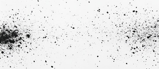 Abstract Black Ink Splashes on White Background