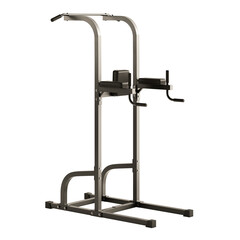 A black and silver pull up bar with a black and white handle