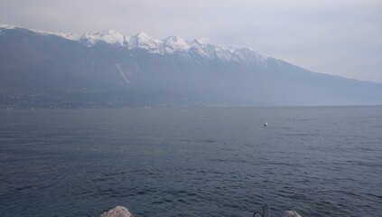 Lake Garda and Snow-Capped Mountains