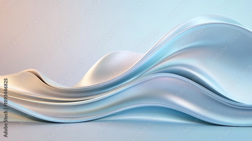 Poster dynamic abstract waves with iridescent tones