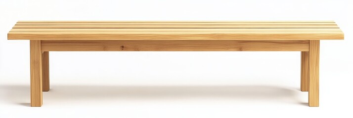 Muji-Inspired Light Wood Bench - Simple, minimalist bench; light wood, clean lines, modern design, natural, seating.
