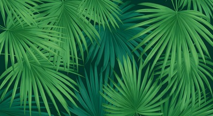 Obraz premium Abstract floral background with leaves seamless pattern. Tropical pattern, palm leaves seamless floral background.
