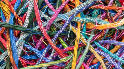 A tapestry of interconnected threads weaving together the fabric of society, each thread representing a different aspect of diversity and INCLUSION The threads form a rich and intricate pattern