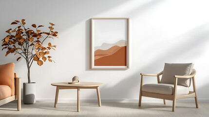 Contemporary living room design with minimalist art cozy atmosphere modern furniture natural light aesthetic appeal for home decor inspiration