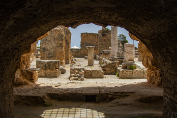 the tourist attraction of Antonio's Baths of Carthage in Tunis