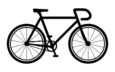 Bicycle icon vector silhouette on white background.