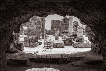 the tourist attraction of Antonio's Baths of Carthage in Tunis