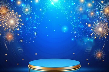 podium on new year theme background for showcasing products or mockup