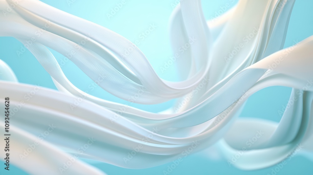Poster flowing abstract lines with transparent materials