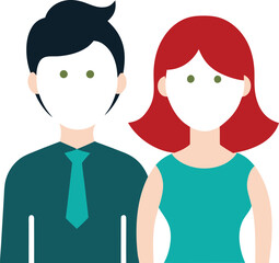 couple vector art portrait