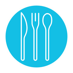 Disposable cutlery line icon. Vector isolated element.