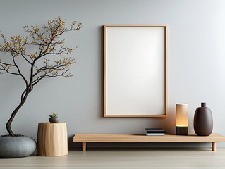 Minimalist home decor display modern living room interior design inspiration contemporary environment calming viewpoint serenity concept for home aesthetics