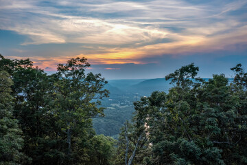 sunset in the mountains