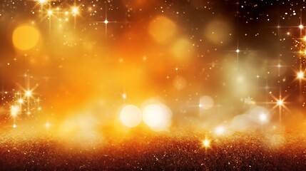Obraz premium Golden Festive Background With Sparkling Lights