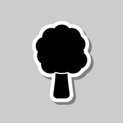 Tree simple icon vector. Flat design. Sticker with shadow on gray background