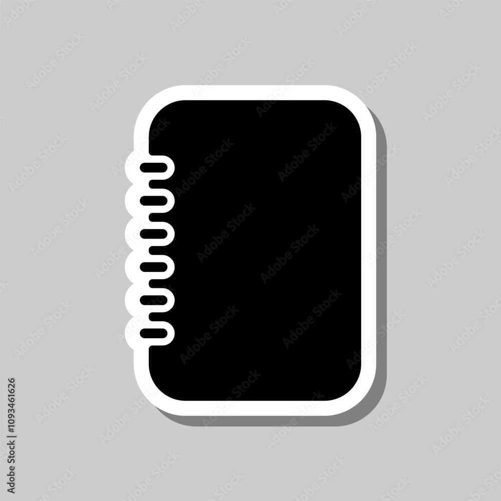 Poster notepad simple icon, vector. flat design. sticker with shadow on gray background