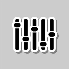 Equalizer, slider simple icon. Flat design. Sticker with shadow on gray background