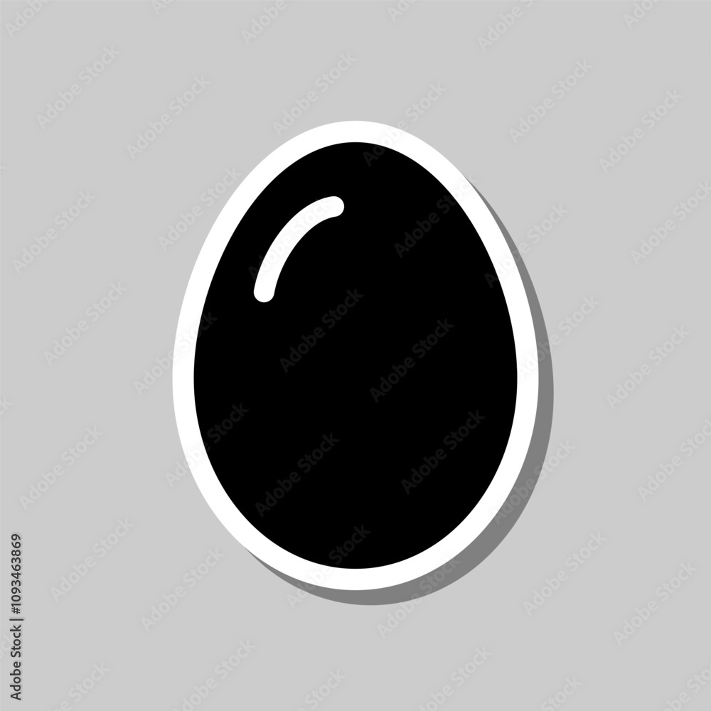 Aufkleber egg simple icon vector. flat design. sticker with shadow on gray background