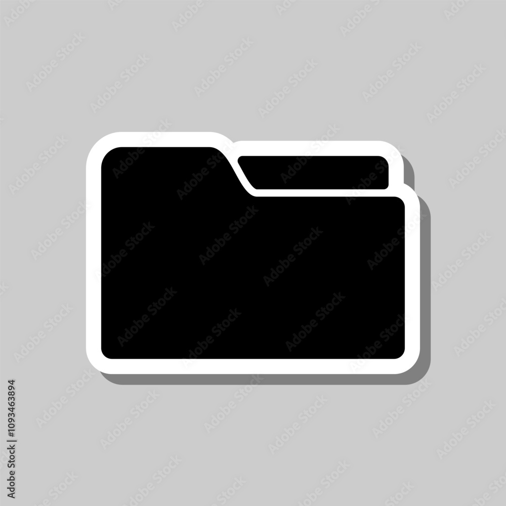 Poster documents folder simple icon. flat design. sticker with shadow on gray background