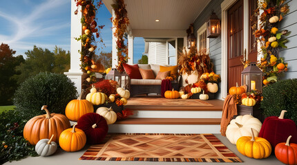 Obraz premium porch decorations thanksgiving