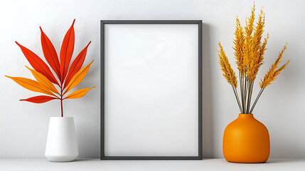 Autumn decor inspiration stylish home arrangement with vibrant foliage minimalist design indoor setting modern aesthetic for seasonal vibes