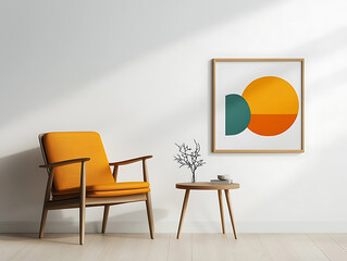 Modern living room design featuring minimalist chair and abstract art bright interior space with natural light contemporary home aesthetic for inspired decor ideas