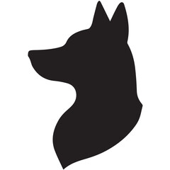 Adobe Illustrator Artwork black and white Fox. fox silhouette isolated on white black background.