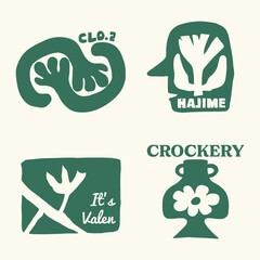 hand drawn nature logo illustration