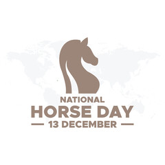 National Horse Day 13 December, vector graphic of National Horse Day good for national National Horse Day celebration. flat design. flyer design.flat illustration. 