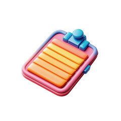Colorful Three Dimensional Clipboard Icon Design