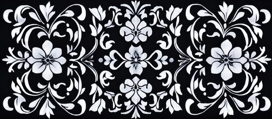 Elegant Black and White Floral Damask Design