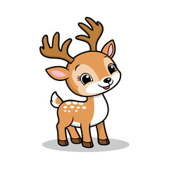 a cartoon drawing of a deer with a white background