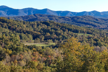 Long Range View of the Blue Ridge Mountains in Georgia.