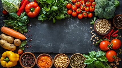 Fresh Fruits Vegetables and Grains for a Healthy Meal