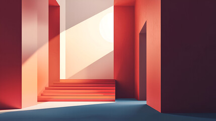 Minimalist Red Architecture