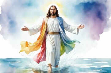 Jesus Christ portrait. A biblical story with a preacher.