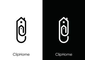 book clip home logo. home building construction education design vector template
