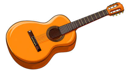 Orange classical guitar illustration